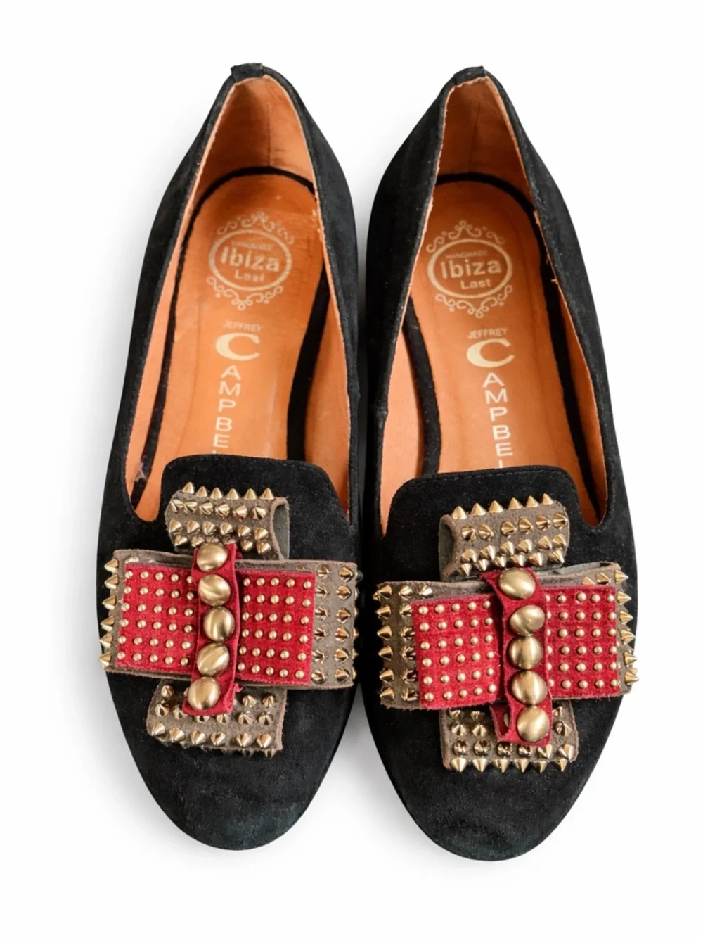 Jeffrey Campbell Ibiza Studded Suede Loafers Black Slip-On Flats Punk Boho EU 39 - Picture 2 of 11